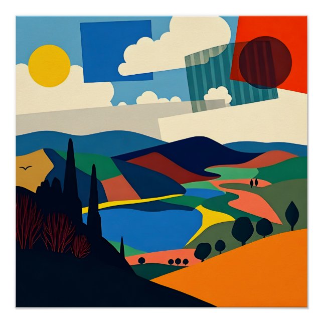 Poster L'art paysager Abstrait (Devant)