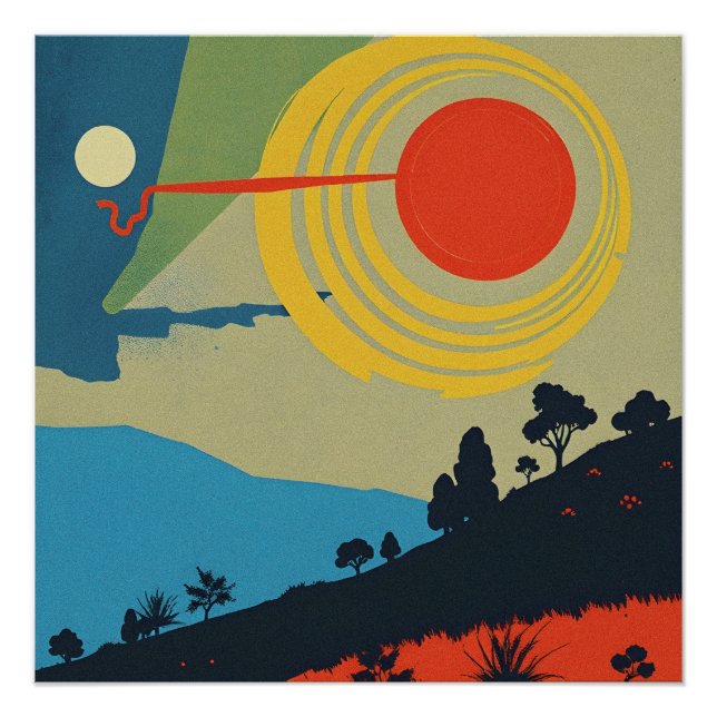 Poster L'art paysager Abstrait (Devant)
