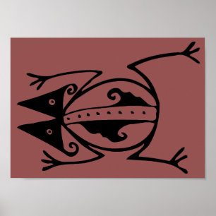 Poster L'art tribal de la grenouille Argentine l'art popu