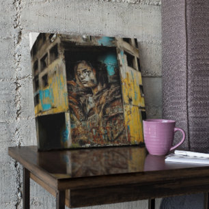 Poster L'art urbain sur l'abandon du bâtiment