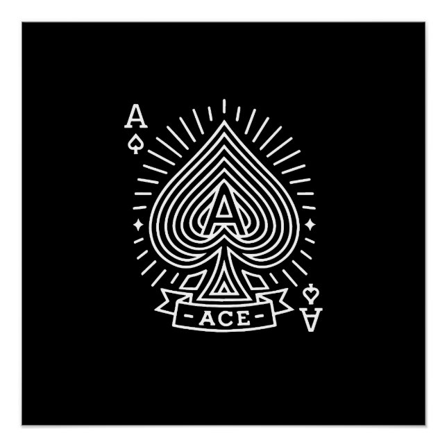 Poster L'as des pique — Emblème d'éclatement de soleil de (Devant)