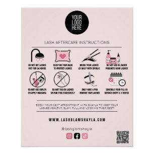 Poster Lash Salon Eyelash Extension de l'enseignement pos