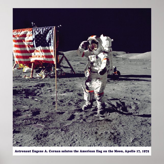 Poster L'astronaute Cernan sur la lune Apollo 17 1972 (Devant)