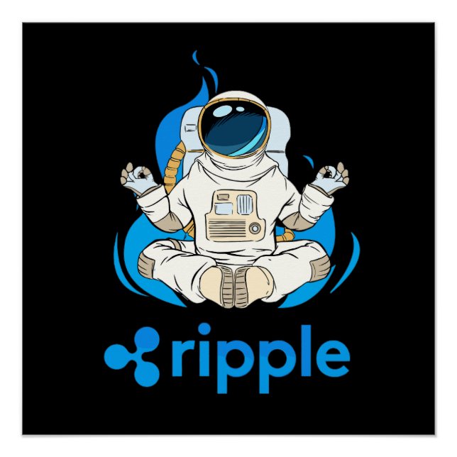 Poster L'astronaute de chiffrement XRP à chiffrement de c (Devant)