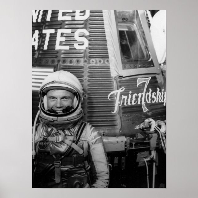 Poster L'astronaute John Glenn pose à côté de Friendship  (Devant)