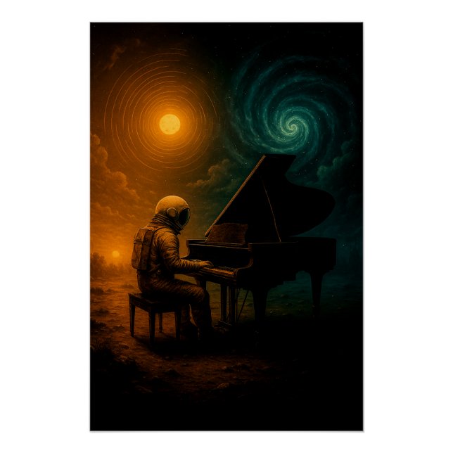 Poster L'astronaute joue du piano dans la réalité de Spli (Devant)