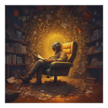 L'astronaute lit un livre