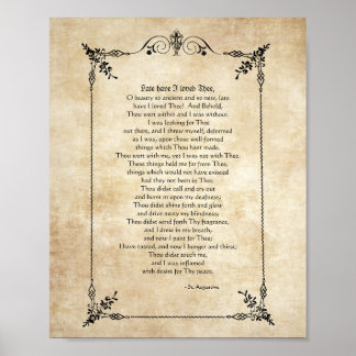 Poster - Late Have I Loved Thee - Saint Augustine