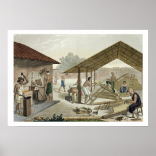 Poster L'atelier de menuiserie dans Kupang, Timor,