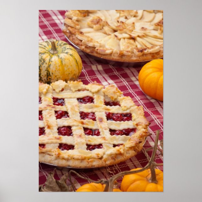 Poster Lattice Cherry Pie And Apple Pie (Devant)