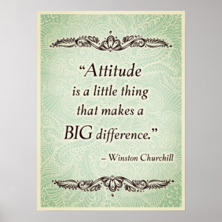 Poster L'attitude est une petite chose - Citation positiv