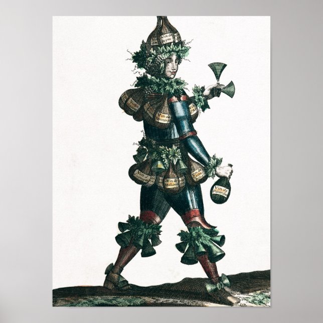 Poster L'aubergiste, conception allégorique de costume (Devant)