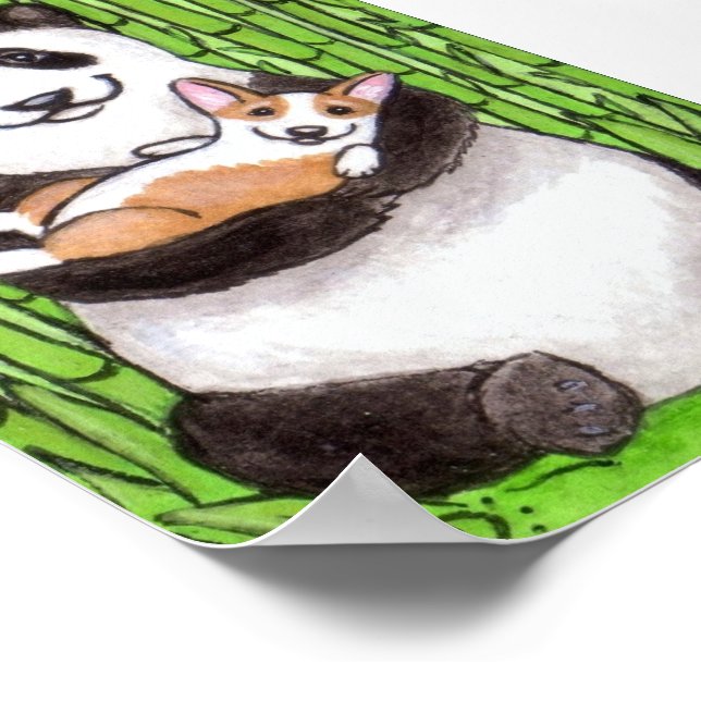 Poster Lauren M. Davis Panda & Pembroke Welsh Dog Art (Coin)