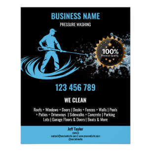 Poster Lavage de puissance de pression professionnel Gold