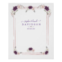 Lavande Blush Floral Mariage Gold Photo Booth Tap