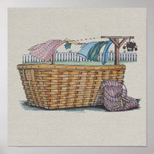 Poster Lave-linge Sur Clothesline