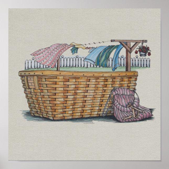 Poster Lave-linge Sur Clothesline (Devant)