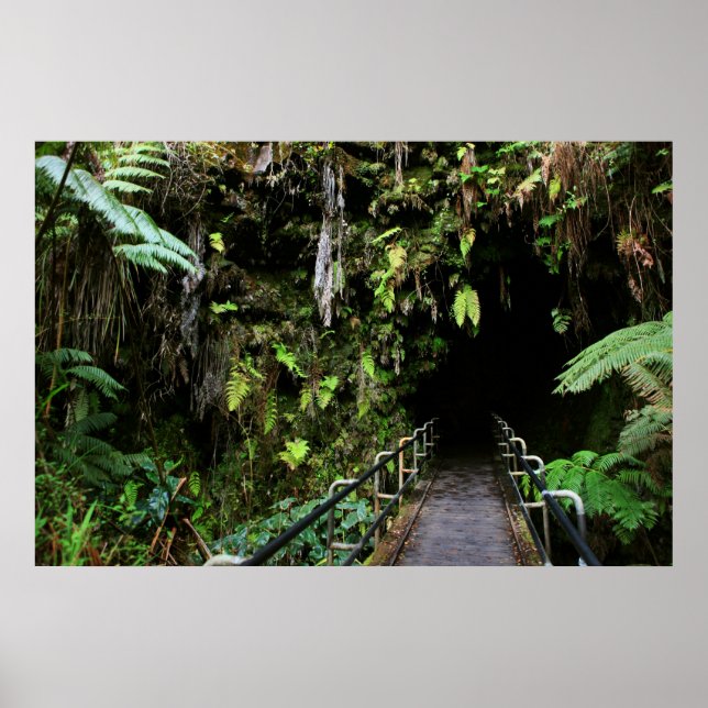 Poster lave tube kilauea cratère grande île volcan (Devant)