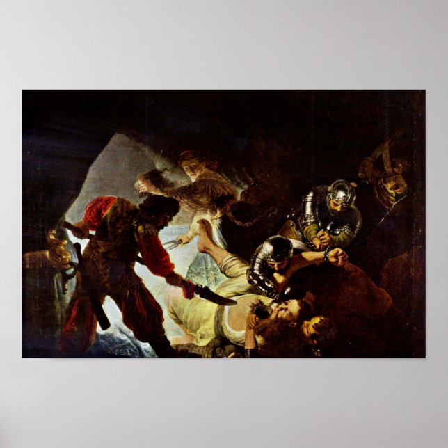 Poster L'Aveugle De Samson Par Rembrandt Harmensz. Van (Devant)