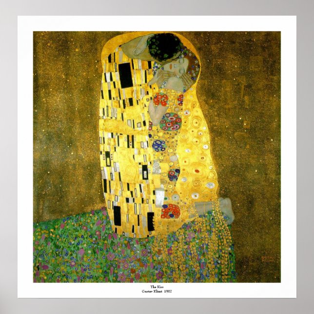 Poster Le baiser de Gustav Klimt (Devant)