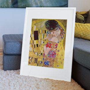 Poster Le baiser de Gustav Klimt, Art Nouveau Vintage