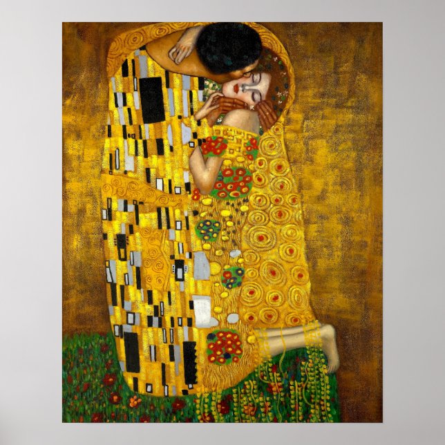 Poster Le Baiser par Gustav Klimt (Devant)