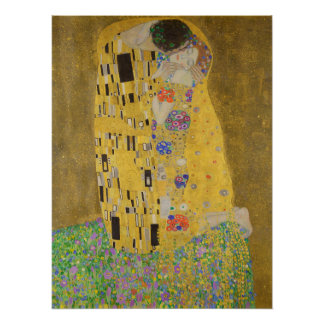 Poster Le Baiser, Peinture à l'huile Art Nouveau, Gustav
