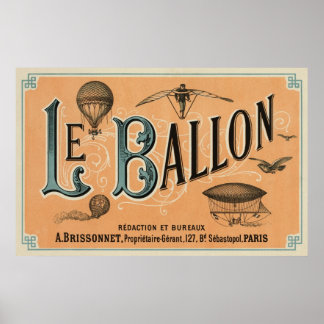 Poster Le Ballon - French aeronautical journal 1883