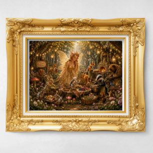Poster Le banquet enchanté de la fée en forêt