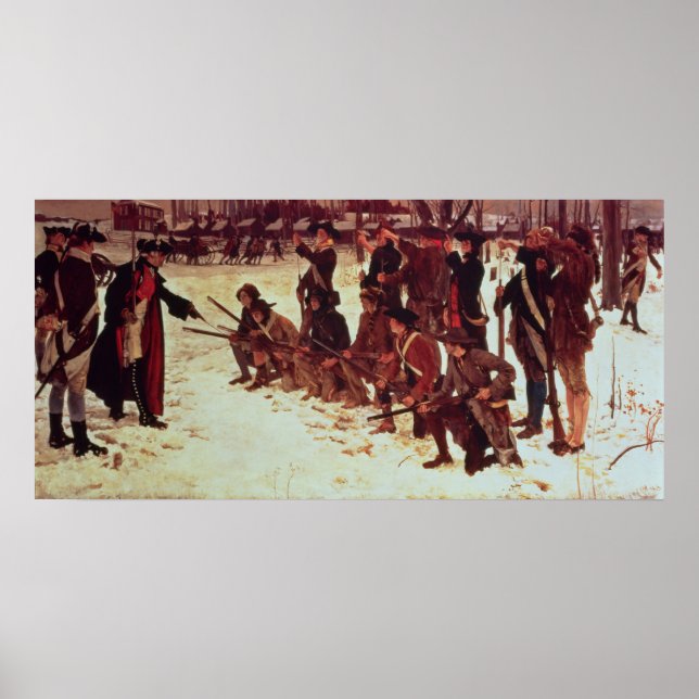 Poster Le baron von Steuben perce des recrues américaines (Devant)