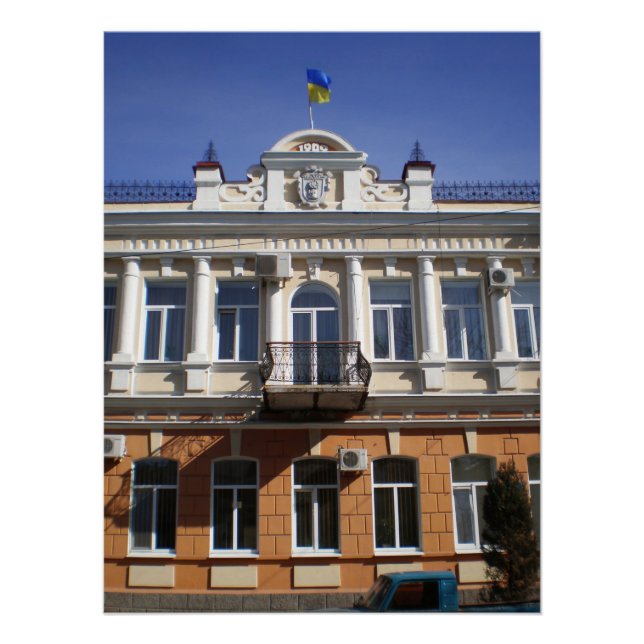 Poster Le bâtiment du conseil municipal de Melitopol (Devant)