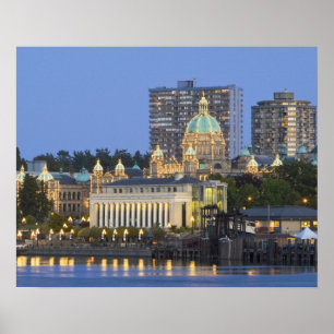 Poster Le bâtiment du Parlement illuminé à l'intérieur