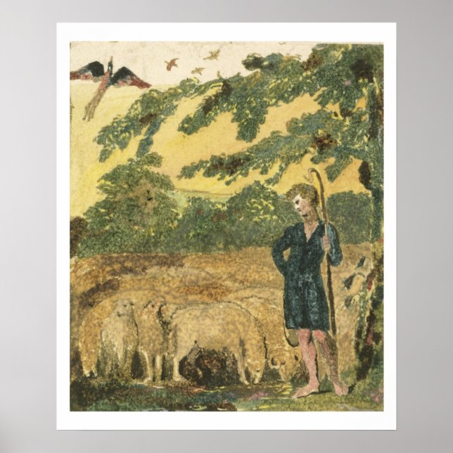 Poster Le berger, de "Chansons d'innocence", 1789 (col. (Devant)