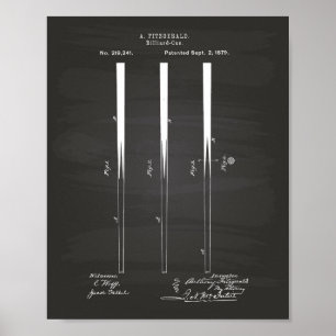 Poster Le billard positionne l'art de 1879 brevets -