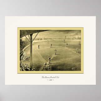 Poster Le Boston Baseball Club ~ 1888 ~ Art Vintage