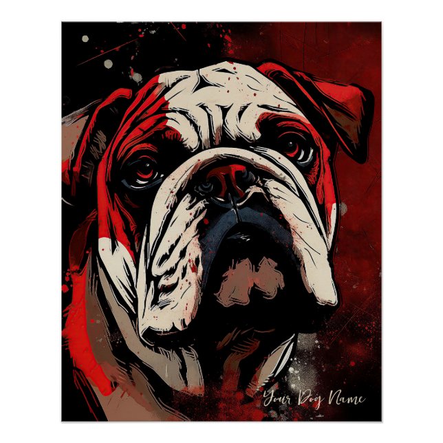 Poster Le Bulldog, rouge et noir 004 - Ulises Dallaire (Devant)