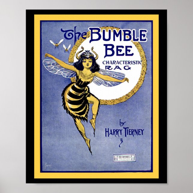 Poster Le Bumblebee Rag Vintage feuille de musique couver (Devant)