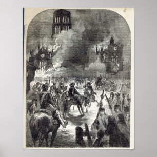 Poster Le burning de vieux St Paul, 1666