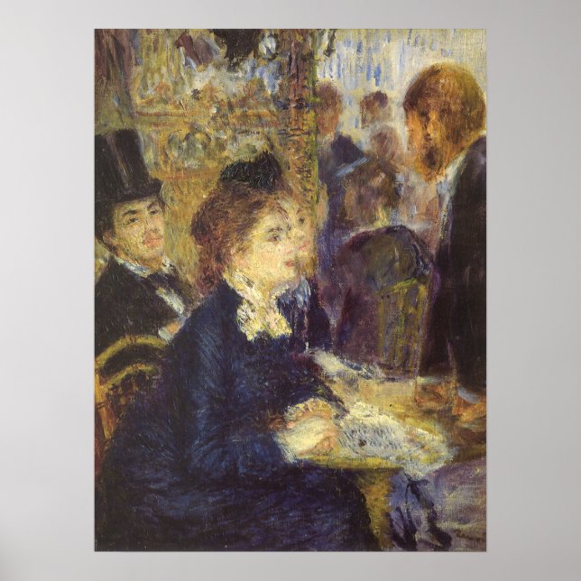 Poster Le Café par Pierre Renoir, Impressionnisme Vintage (Devant)