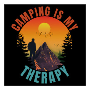 Poster Le camping est mon cadeau de vacances en plein air