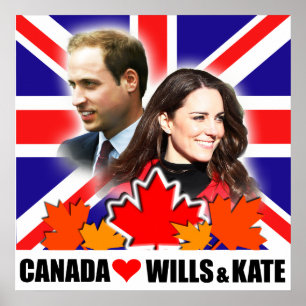 Poster Le Canada aime l'affiche Prince William & Kate