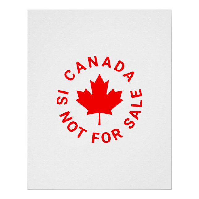 Poster Le Canada n'est pas à vendre typographie de la feu (Devant)