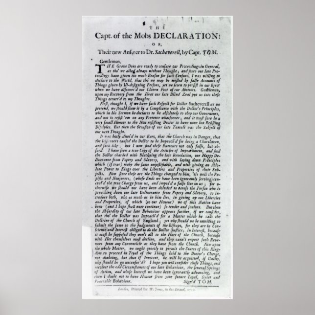 Poster Le Capitaine de la Déclaration de Mobs (Devant)