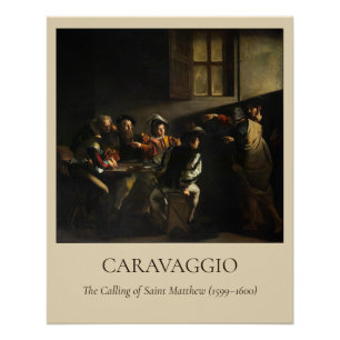 Poster Le Caravage — La Vocation de saint Matthieu