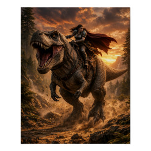 Poster Le Cavalier de Dinosaure sans Peur