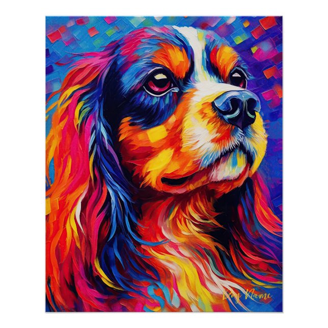 Poster Le Cavalier King Charles Spaniel Dog 005 - Zetton (Devant)