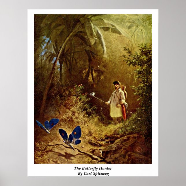 Poster Le Chasseur De Papillons Par Carl Spitzweg (Devant)