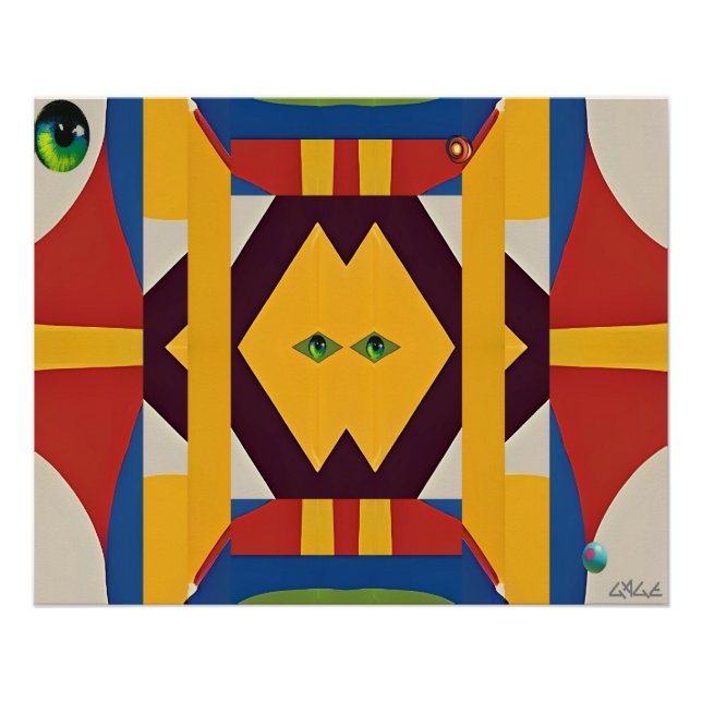 Poster Le chat - Ken Gage Abstrait (Devant)