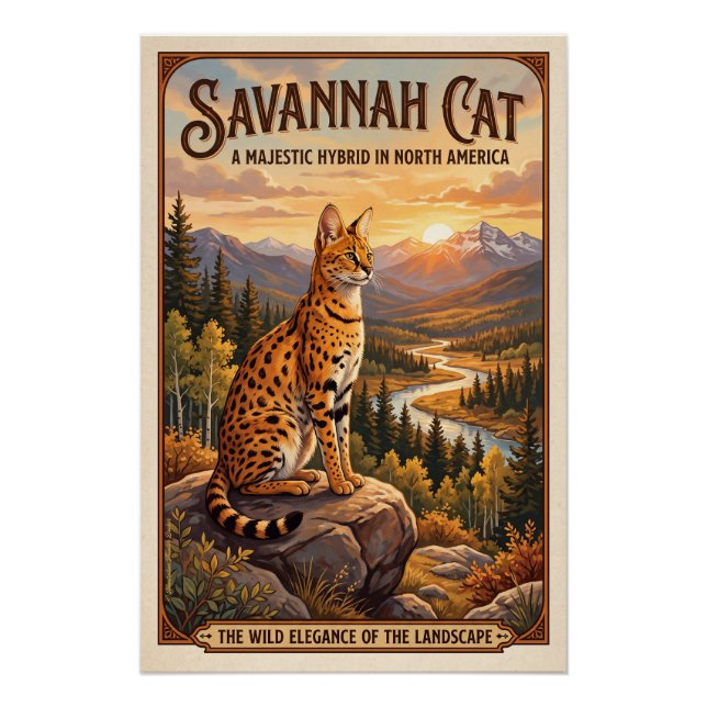 Poster Le chat Savannah (Devant)