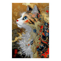 Le chat Zen | Vintage japonais Ukiyo-e